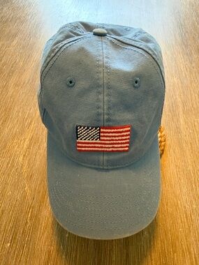 Harding Lane Baseball Cap with Embroidered American Flag